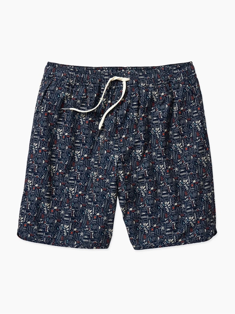 Fair Harbor Anchor Swim Trunk 6" Black Sketched Summer Lined NWT